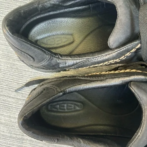 KEEN Lace Up Leather Oxfords Black Size 12 Casual Comfort Shoe