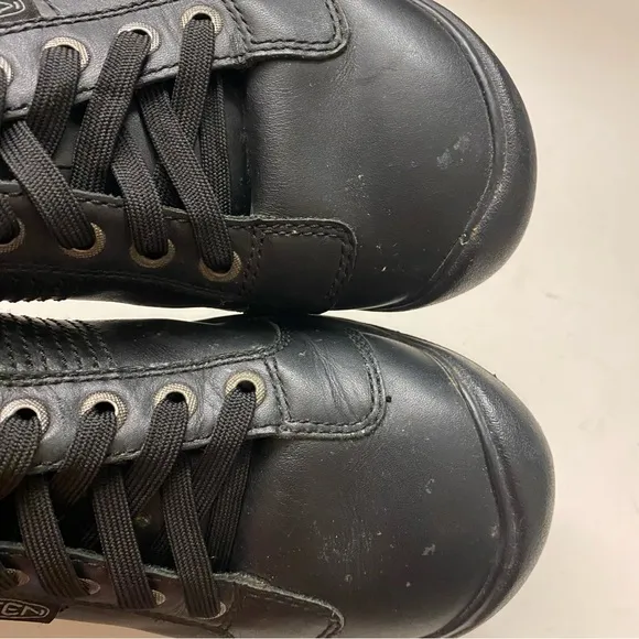 KEEN Men's Black leather lace up Austin oxford casual work shoes - 9