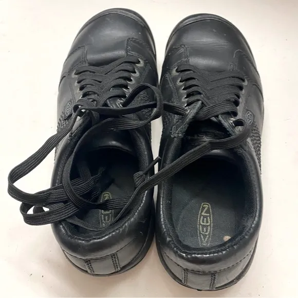 KEEN Men's Black leather lace up Austin oxford casual work shoes - 9