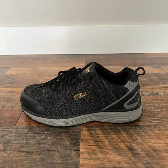 Keen Men's Sparta II ESD Aluminum Toe Work Shoes in Black/Grey Flannel