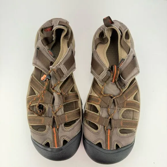 Keen Owyhee Sandal Faux Leather Mesh Lined Water Cap Toe Pull Lace Shoes Sz 13