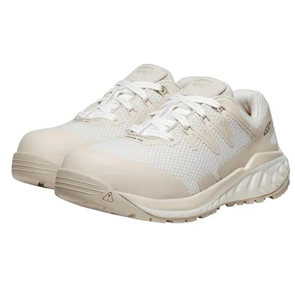 Keen Womens Dillon Work Shoes US 7 Wide Silver White Composite Toe SR NIB