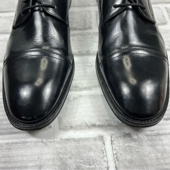 Kenneth Cole All Gathered ED Men’s Size 11.5 Black Leather Captoe Oxford Shoes
