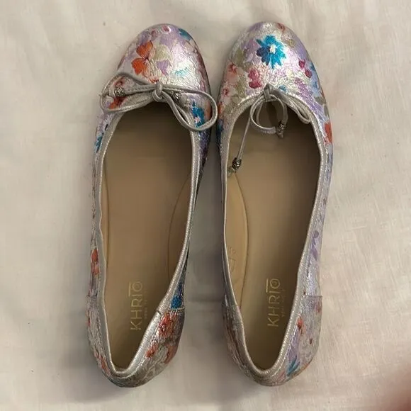 KHRIO BALLET FLATS.   SILVER, BLUE, LAVENDER, ORANGE AND GREEN.  NEW