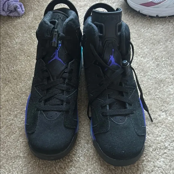 Kids Black and Purple High-Top Sneakers Jordan retro