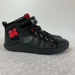 Kids Geox Kalispera V High Top Black Red Zip Up Girls Shoes Size 11 Sneakers