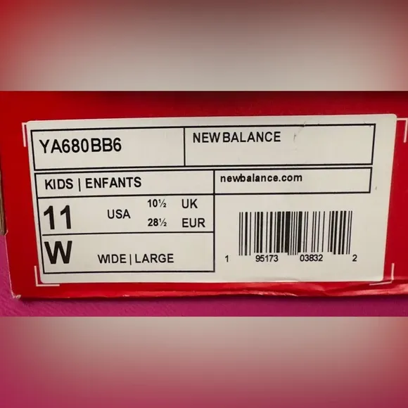 KIDS UNISEX NEW BALANCE 680V6 PHANTOM/STELLAR BLUE SNEAKER (11 Wide) New…