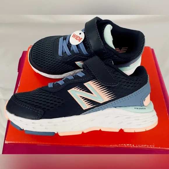 KIDS UNISEX NEW BALANCE 680V6 PHANTOM/STELLAR BLUE SNEAKER (11 Wide) New…