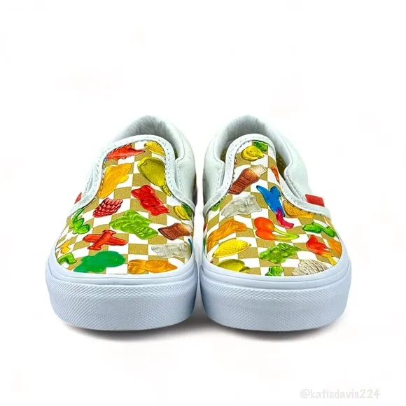 KIDS VANS X HARIBO GUMMY BEAR CLASSIC SLIP-ON SHOES, SIZE US 12.5