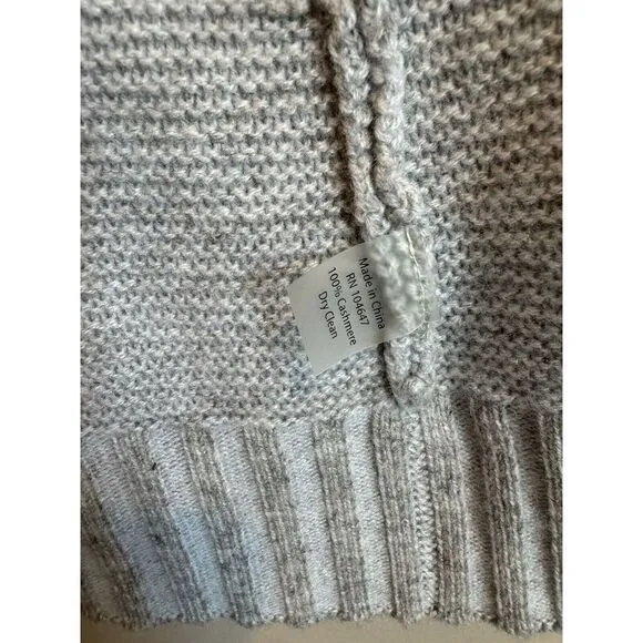 Kinross Cashmere Blue Grey Cableknit Cashmere‎ Cardigan XS