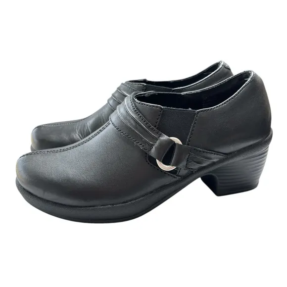 Klogs Footwear Boca Women’s Comfort Clogs Shoes Size 8.5 Black Leather Academia