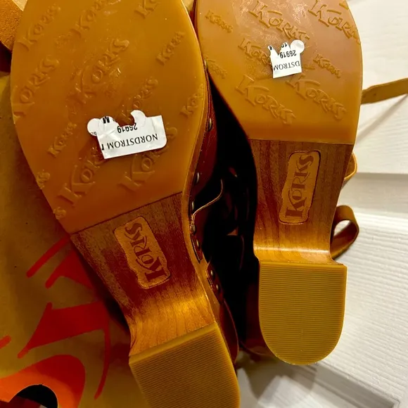 Korks Women's Evah Clog Women's Shoes brown Size 10 Pure Leather!!!