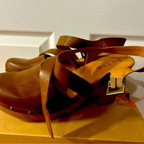 Korks Women's Evah Clog Women's Shoes brown Size 10 Pure Leather!!!