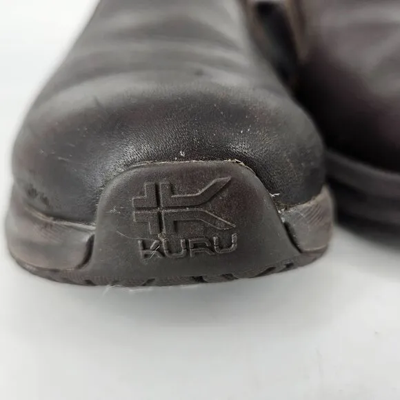 Kuru Slip-On Loafer Shoes 10.5 M Brown Leather Comfort Walk Cushion Arch Support