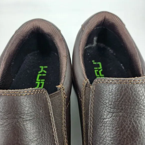 Kuru Slip-On Loafer Shoes 10.5 M Brown Leather Comfort Walk Cushion Arch Support