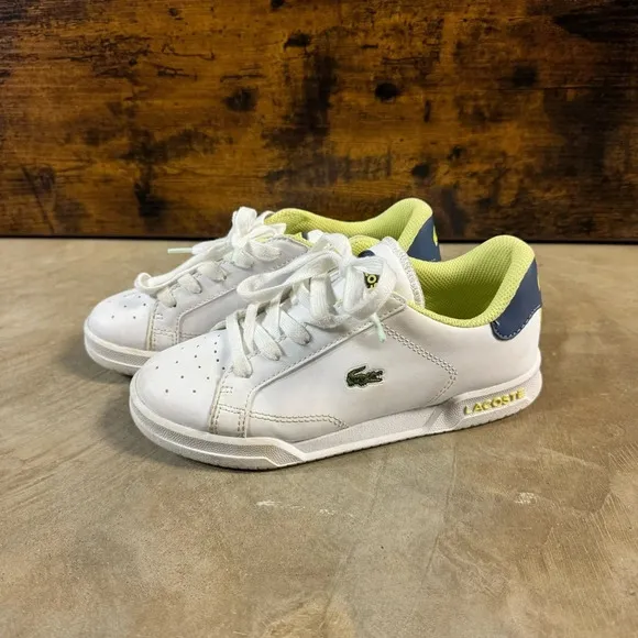 Lacoste sneakers kid's 1 low top streetwear preppy white navy lime green shoes