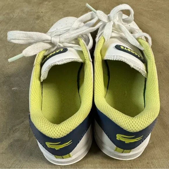 Lacoste sneakers kid's 1 low top streetwear preppy white navy lime green shoes