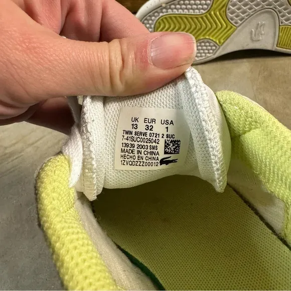 Lacoste sneakers kid's 1 low top streetwear preppy white navy lime green shoes