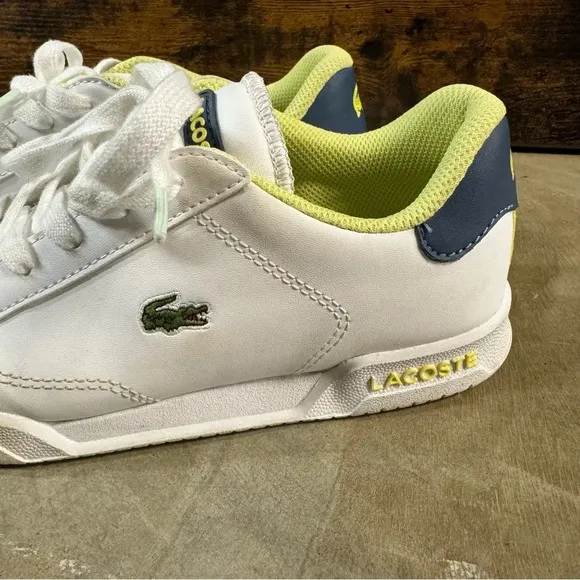 Lacoste sneakers kid's 1 low top streetwear preppy white navy lime green shoes