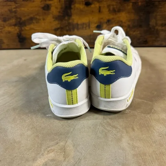 Lacoste sneakers kid's 1 low top streetwear preppy white navy lime green shoes