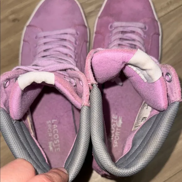 Lacoste Women's Pink High-Top Sneakers SIZE 7