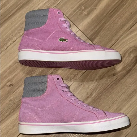 Lacoste Women's Pink High-Top Sneakers SIZE 7