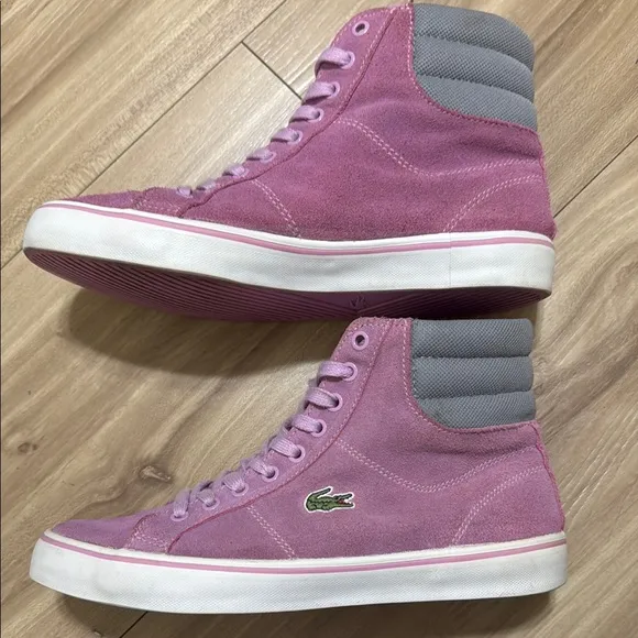 Lacoste Women's Pink High-Top Sneakers SIZE 7
