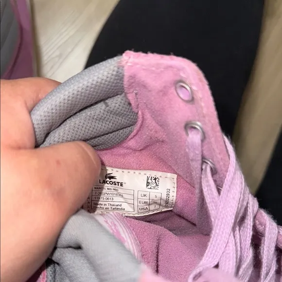 Lacoste Women's Pink High-Top Sneakers SIZE 7
