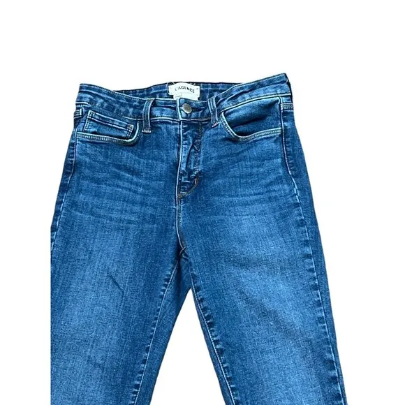 LAgence Womens High-Rise Skinny Jeans Size 25 Dark Wash Stretch Denim