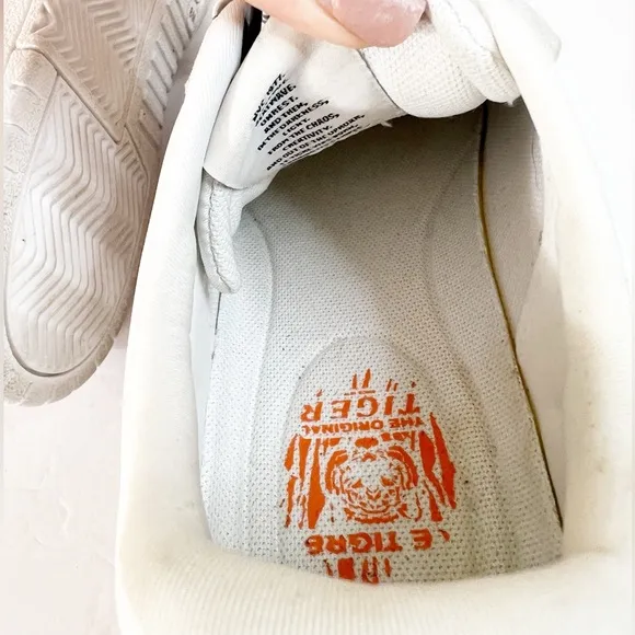 Le Tigre White Leather Tompkins Court Sneakers Size 8