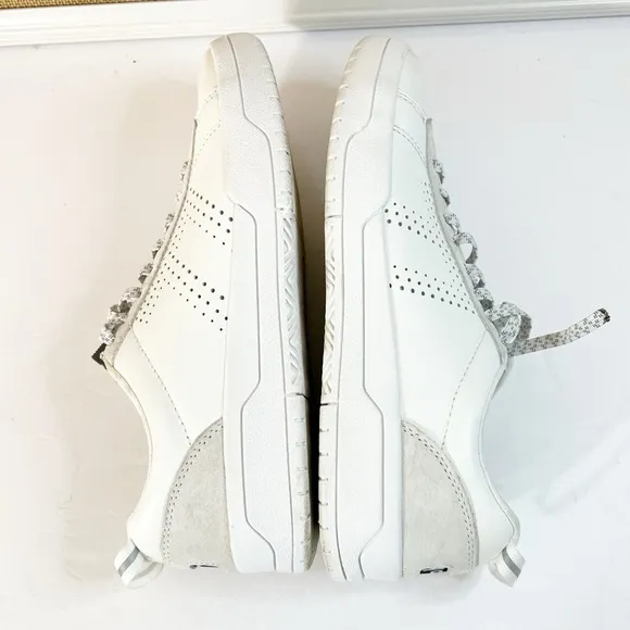 Le Tigre White Leather Tompkins Court Sneakers Size 8