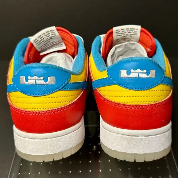 LeBron James x Fruity Pebbles x Nike Dunk Low QS Sz 10 DH8009 600 NWOB Sneakers