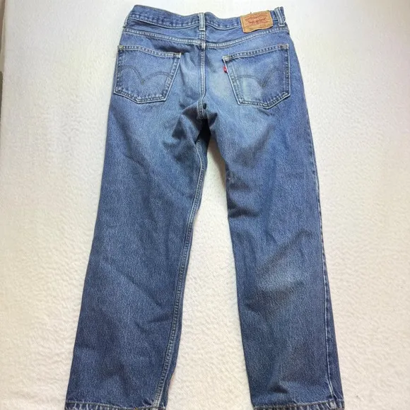 Levi's 550 mens 34X29 Relaxed Fit Jeans Light Wash Denim Pants Classic
