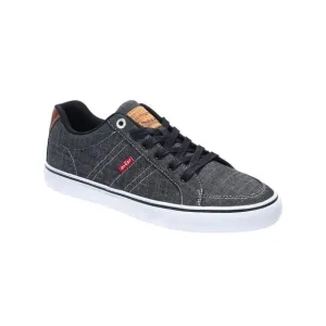 LEVI'S Mens Black Chambray Shock Turner Round Toe Platform Sneakers Shoes 10.5