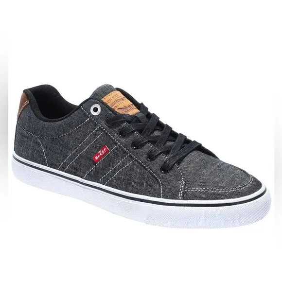 Levi’s Mens Turner Black Chambray Lace Up Sneakers size 10.5
