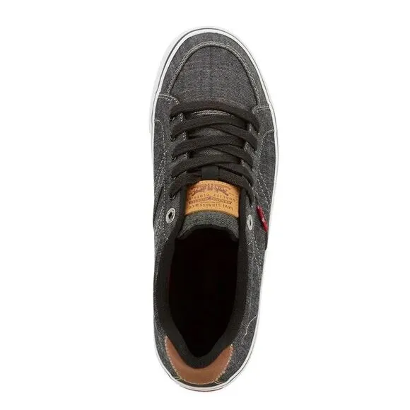 Levi’s Mens Turner Black Chambray Lace Up Sneakers size 10.5