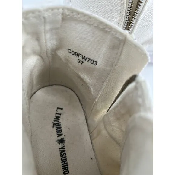 Limi Feu x Mihara Yasuhiro Twisted Sneakers Sz 37 White High Top