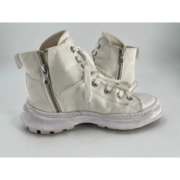 Limi Feu x Mihara Yasuhiro Twisted Sneakers Sz 37 White High Top