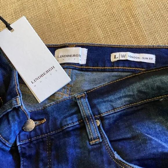Lindbergh Mens‎ London Slim Fit Jeans Size 36x34 NWT 36 x 34 Distressed Denim