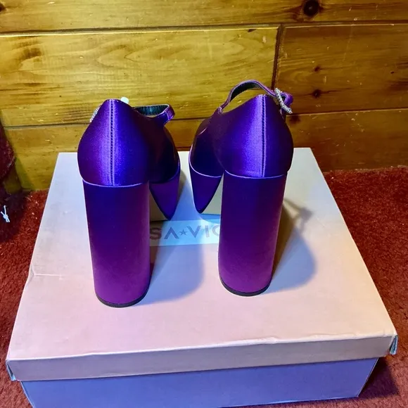 Lisa Vicky Elegant Purple Satin Women's Platform Shoes