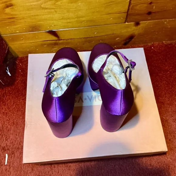 Lisa Vicky Elegant Purple Satin Women's Platform Shoes