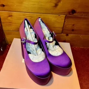 Lisa Vicky Elegant Purple Satin Women's Platform Shoes