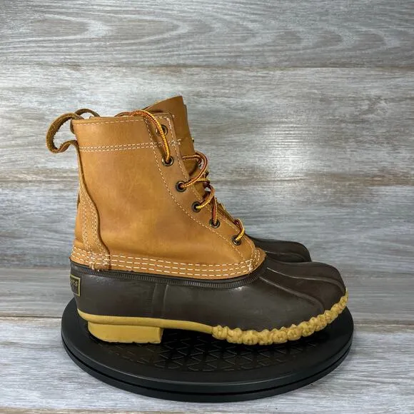 LL Bean 6 Women’s Inch Leather Duck Boots Waterproof Snow Brown Size 6 M