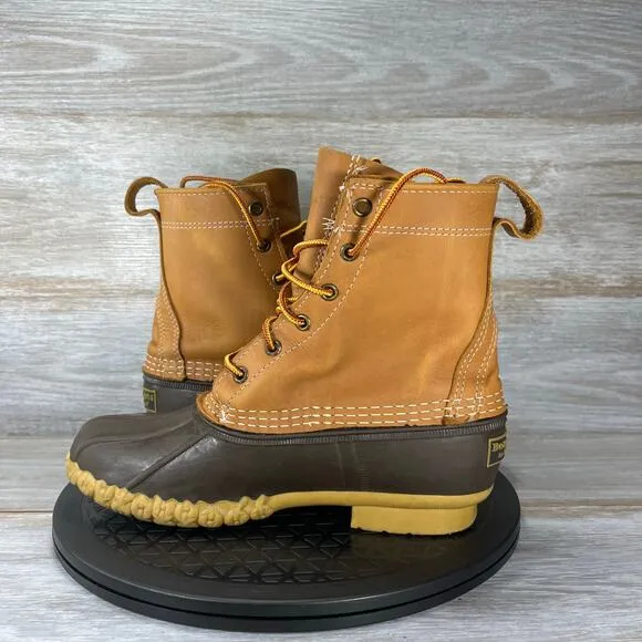 LL Bean 6 Women’s Inch Leather Duck Boots Waterproof Snow Brown Size 6 M