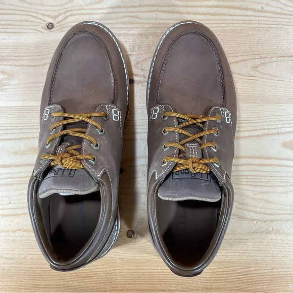LL Bean Stonington Shoes Moc-Toe Leather Shoes # 507140Men’s 8.5 WIDE Brown