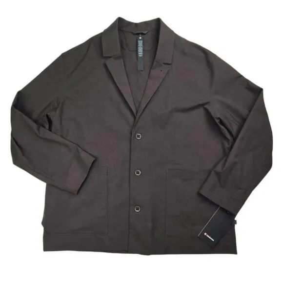 Lululemon Relaxed Fit Twill Mens Blazer XL Three Button Espresso Sports Coat NWT