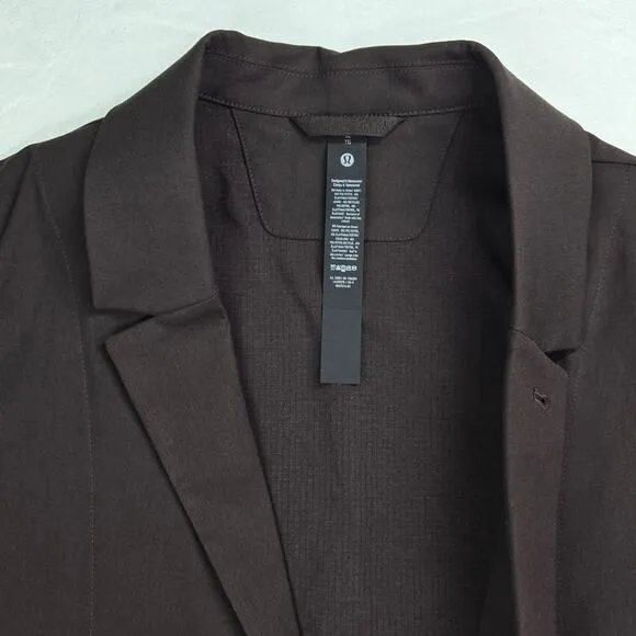 Lululemon Relaxed Fit Twill Mens Blazer XL Three Button Espresso Sports Coat NWT