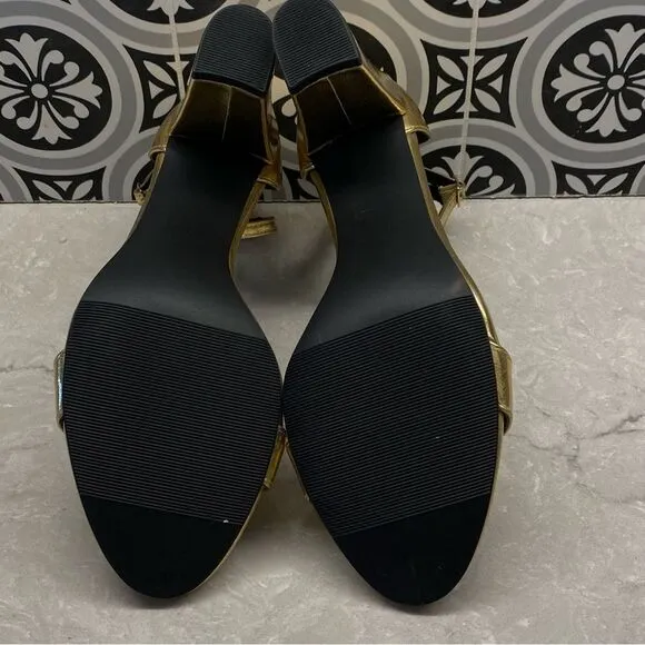 Madden Girl Women's Beella Heeled Sandal Gold 10 NEW
