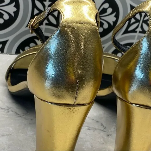 Madden Girl Women's Beella Heeled Sandal Gold 10 NEW