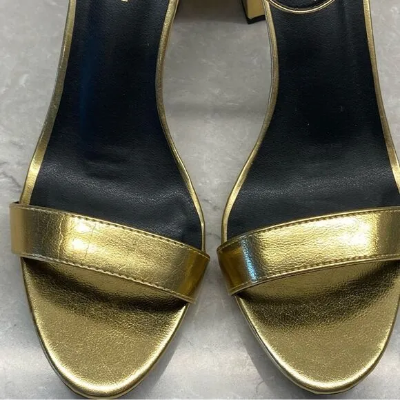 Madden Girl Women's Beella Heeled Sandal Gold 10 NEW